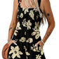 💃Dame Sommer Firkantet hals Ærmeløs Løs Afslappet Kort Smocked Romper✨