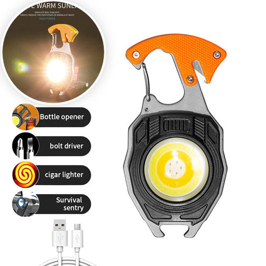 🚨✨Mini LED-lommelygte til selvforsvar til nøgleringen