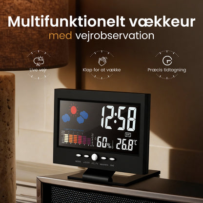 🔥Sommerkampagne 49% OFF -🌤️💦Digital temperaturmonitor Vejrudsigt LED-vækkeur