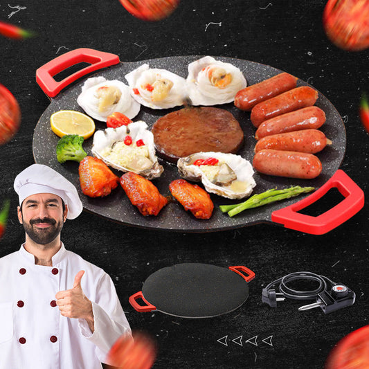 ⏳Tidsbegrænset tilbud⏰Non-stick elektrisk grillpande til indendørs brug🍳