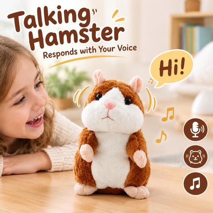 🐹 Særpris på sidste dag: 189,95 kr. !!!🔥⏰️Talende hamster-plysdyr – gentager det, du siger, og ryster automatisk på hovedet – sjovt 🎁