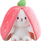 🍓Strawberry Bunny forvandlet til lille kanin🎀 Frugtdukke Plyslegetøj🐰
