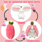 🍓Strawberry Bunny forvandlet til lille kanin🎀 Frugtdukke Plyslegetøj🐰