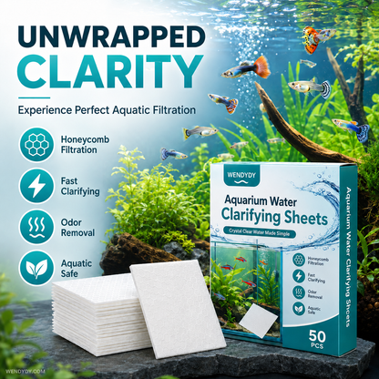 🐠 KØB 1, FÅ 1 GRATIS! ✨ AQUARIUM-KLARGØRINGSARK – Krystalklart vand på 24 timer, fjerner lugt og urenheder, sikkert for alle fisk og planter 🌿🔮