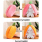 🍓Strawberry Bunny forvandlet til lille kanin🎀 Frugtdukke Plyslegetøj🐰