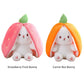 🍓Strawberry Bunny forvandlet til lille kanin🎀 Frugtdukke Plyslegetøj🐰