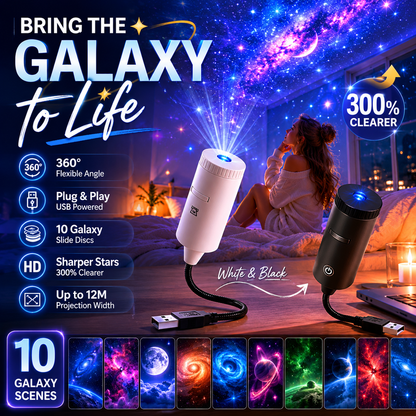 🌌🌙 USB-måneprojektor med natlampe – roterende stjernehimmel, beroligende søvnstemning ✨✅