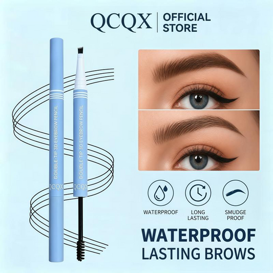 Water-resistant 2-in-1 mini eyebrow pencil and colored eyebrow gel
