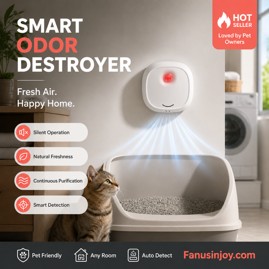 🔥50 % rabat i en begrænset periode! 🌬️Sig farvel til ubehagelige lugte med denne! Smart Quiet Pet Odor Eliminator