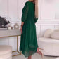 🌈2025 Trendy farver! V-hals chiffon fe-kjole 👗