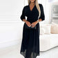 🌈2025 Trendy farver! V-hals chiffon fe-kjole 👗