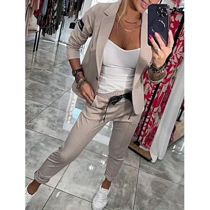 🥰  Casual jakkesæt til kvinder Jakke Bukser 2-delt sæt