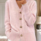 🌸 Kvinders casual vinter fladt garn uldgarn knap Cardigan