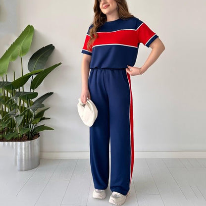 💖Begrænset udsalg 49% rabat💖To-delt Color-Block casual træningsdragt til kvinder