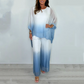 🎉Mesh Mix Dip Dye Loose Flowy Top & Buksesæt