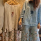 💥Women's Loose Fit Blouse & Floral Printed Wide-Leg Pants Set