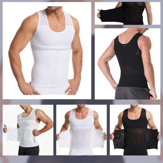 🔥Ny populær vare❤️‍🔥Slankende vest med mesh i taljen til mænd