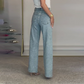 🔥50% RABAT🔥Jeans med lige ben og rhinestones