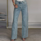 🔥50% RABAT🔥Jeans med lige ben og rhinestones