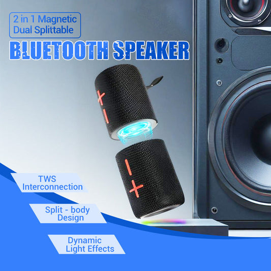 🎶2-i-1 magnetisk, dobbelt opdelelig Bluetooth-højttaler