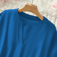 🌸Forårsudsalg: 50 % rabat👕Stilfuld top i ensfarvet stof med korte ærmer