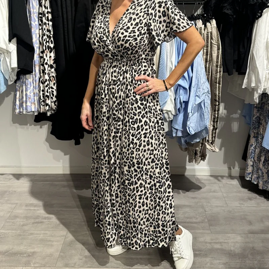 🔥Summer Hot Sale 55％ OFF💝Women’s Fashion Leopard Print Maxi Dress