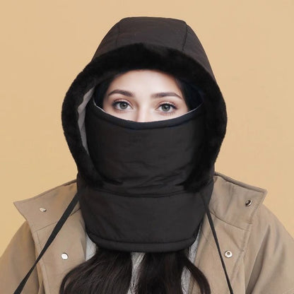👒Plysforet, tyk termohue med ansigtsmaske til mænd og kvinder❄️