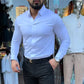 ⏳Efterårskollektion i begrænset oplag💥Casual slim fit skjorte i ensfarvet design til mænd