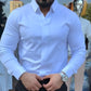 ⏳Efterårskollektion i begrænset oplag💥Casual slim fit skjorte i ensfarvet design til mænd