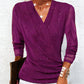 🔥Hot Sale Offers-Women's Sparkle Crossover V-Neck Long Sleeve Top