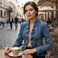 🧥 50 % RABAT NU! 🌸 Denimjakke til kvinder med flæser og åben front – Let og feminin – Alsidig og chic 👗