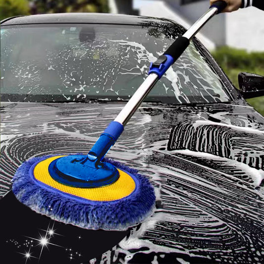 🚗 51% RABAT NU! 🧽 Holdbar teleskopisk bilvaskemoppe med langt håndtag i aluminium – blød mikrofiber, ridsefri og justerbar længde ✨