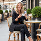 2-delt sæt med casual blazer og bukser til kvinder