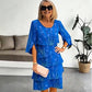 👗 40 % RABAT! ✨ Lagdelt midikjole – blomstermønster, slidsede ærmer, flagrende, elegant 🌸