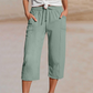 🏖️Sommertilbud: KUN 199.99 kr.!!🌷Kort bukser i bomuld og hør med plissering i ensfarvet design til kvinder