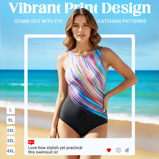 📢📢40 % RABAT !! ⏰ Modebadetøj med print | Blødt, elastisk stof og rynkedetaljer, der giver et slankende look