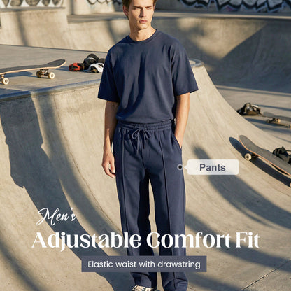 🔥Sidste dag med 50 % rabat👖Herrebukser med elastisk linning, snøre og lige ben