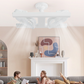 🌬️✨ Dobbelt loftventilator med LED-lys – moderne design med fjernbetjening til stue og soveværelse