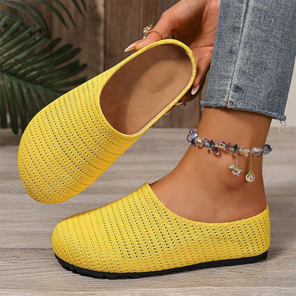 🔥50 % RABAT! 👟Åndbare strikkede slip-on-mules til kvinder – Luftige, behagelige, nemme at glide i☀️✨