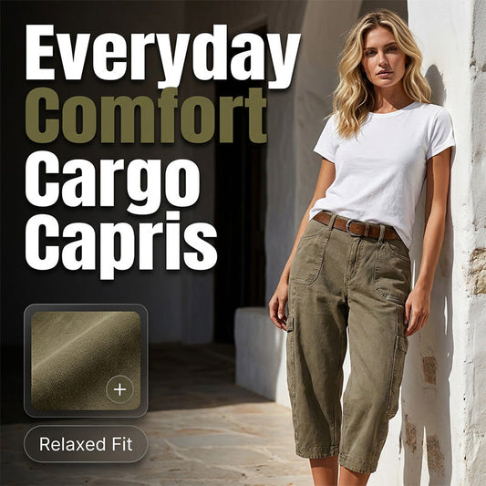 👖 50 % RABAT I BEGRÆNSET PERIODE! 💥 Afslappede, casual cargo-capri-bukser til kvinder – praktiske lommer, åndbare, afslappet pasform ✨