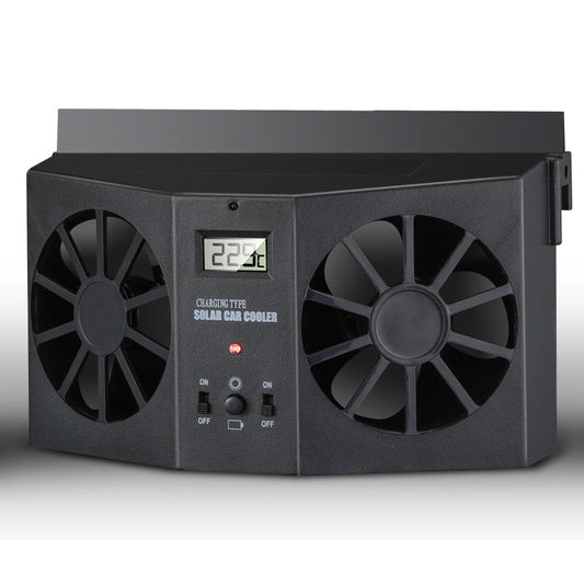 🔥 50% rabat! Solcelledrevet bilventilator – vinduesmontering, genopladelig, holder bilen kølig