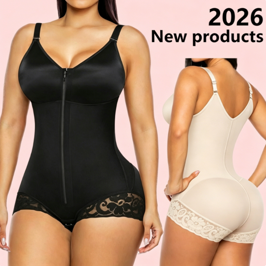 Shapewear-bodysuit med lynlås til kvinder, der former maven