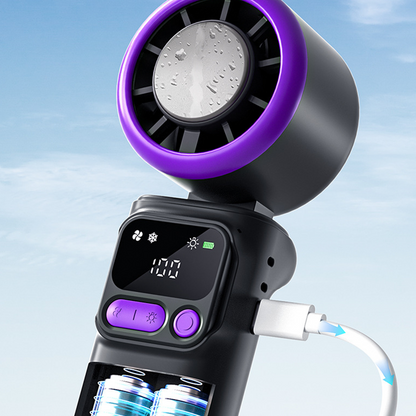⏳Tidsbegrænset tilbud⏰Bærbar ventilator med iskompressionsplade – fordampningskøling, 3 hastighedsindstillinger og genopladeligt batteri – perfekt til varme dage, på kontoret og udendørs ✨