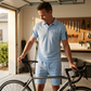 👕 50 % RABAT I BEGRÆNSET PERIODE! ✨ Casual sæt med kortærmet skjorte og shorts til mænd – åndbart bomuldsblandingsmateriale, klassisk krave, stribede detaljer 🌊