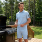 👕 50 % RABAT I BEGRÆNSET PERIODE! ✨ Casual sæt med kortærmet skjorte og shorts til mænd – åndbart bomuldsblandingsmateriale, klassisk krave, stribede detaljer 🌊