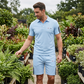 👕 50 % RABAT I BEGRÆNSET PERIODE! ✨ Casual sæt med kortærmet skjorte og shorts til mænd – åndbart bomuldsblandingsmateriale, klassisk krave, stribede detaljer 🌊
