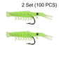 50PCS Lifelike Shrimp Lures Set with Hooks