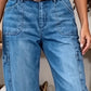 👡 Korte jeans med brede ben og stretch — kan styles op eller ned til enhver lejlighedStørrelse