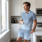 ⏳Limited-Time Special⏰Men's Geometric Print Collared Top & Shorts Set – Modern Pattern & Breathable Coordinated Look 🔷