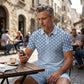 ⏳Limited-Time Special⏰Men's Geometric Print Collared Top & Shorts Set – Modern Pattern & Breathable Coordinated Look 🔷